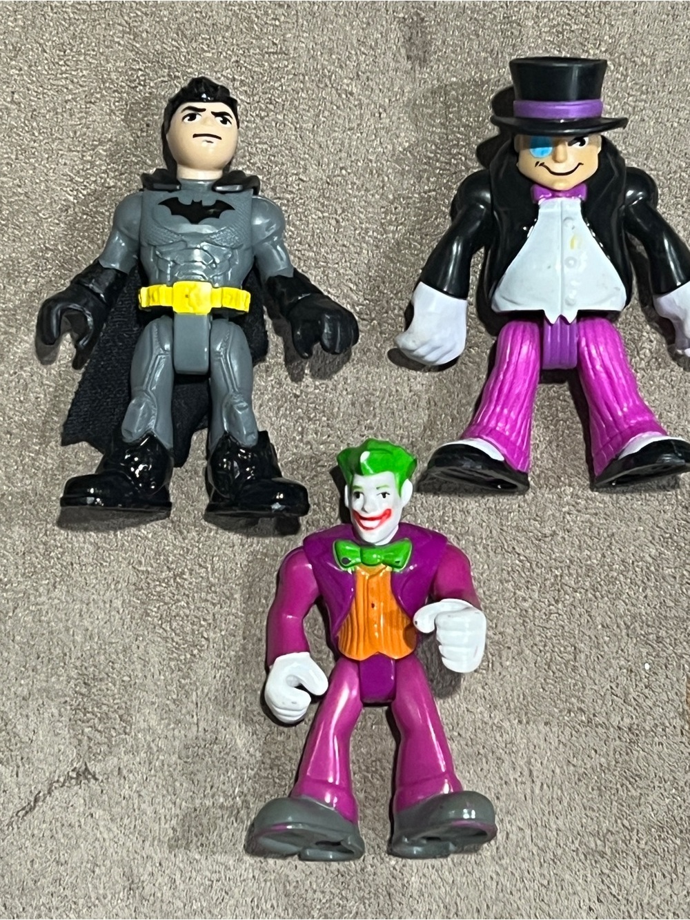 DC Comics Mini Figure Set - Gray, Purple, Pink, Green, Yellow